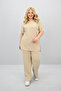 Women's Large Size Modal Fabric Short Sleeve Loose Wide Leg Tracksuit Set 8184-25