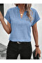 Women's Short Sleeve Judge Collar Sofia Blouse - 4
