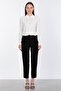 Women's Pencil Fabric Trousers - Black - 2