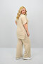 Women's Large Size Modal Fabric Short Sleeve Loose Wide Leg Tracksuit Set 8184-25 - 4