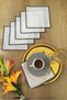 . Black Detailed Square 6-Piece Cocktail Napkin