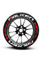 16 Pieces Red Stripe Motorcycle and Automobile Tire Lettering Sticker Rigging - 2