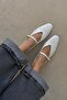 Stony Women's Wrinkled Leather Ballerinas White