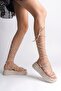 Samantha Ankle Strap Orthopedic Sole Women's Slippers - Cream