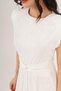 Elegant White Dress with Padded Lining and Pleated Waist Detail - 4