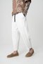 Gentlemen Waist Elastic Detailed Overlock Leg Baguette Trousers - 2
