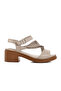 Silver Genuine Leather Women's Heeled Sandals 25020310 Y Z