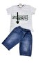 Boy's Short-Sleeved Capri Shorts Set / T-Shirt Jeans Capri Bottom Top Set / Short-Sleeved Summer Set