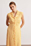 Orange Satin Midi Shirt Dress - 2