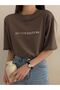 Disturb Printed Brown Oversize Unisex T-Shirt - 4
