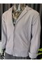 Men's Smoke Gray Striped Zr Crepe Long Sleeve Shirt