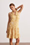 Yellow Halter Neck Ruffle Dress - 3