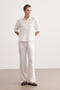 White Cotton High Waist Pajama Pants