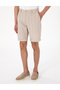 Khaki Slim Fit Linen Blended Striped Woven Shorts 50301806-Vr027 - 2
