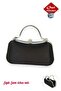 Evening Dress Bag Black Satin Silver Case Zircon Stone Stylish Bag Is an Elegant Design