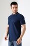 Men's Polo Neck Solid Color Cotton Knitwear Short Sleeve T-Shirt - 3