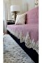 Light Purple Ruched Sofa Bed Seat Cover Luxury Mode Non-Slip Base with Sponge Velvet Stripes - 5