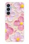 Pink White Flowers Watercolor Transparent Silicone Case Compatible with Samsung Galaxy A25