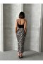 Women's Zebra Patterned Lycra Elastane Midi Skirt Zyn-58770 - 2