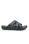 Soldier 1924 %100 genuine leather men's full orthopedic slippers black - 4