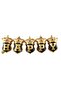 Happy Written Gold Confetti 4 Year Number Balloon Set - 3