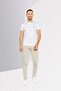 Men Crew Neck Short Sleeves Embroidered Logo T-Shirt, White - 4
