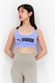 Women Lightly Padded Brand Logo Sports Bra, Purple