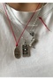 3-Piece Tarot Cowboy Boots Charm Silver Necklace Set - 5