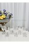 Striped Footed 6-Piece 80ml Crystal Glass Coffee Water Cup Set, Coffee Serving Glass Cup Set - 2