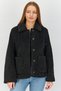 Women Faux Fur Long Sleeve Jacket, Black