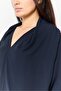 Women V-Neck Plain Top, Navy - 3