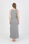 Women's Thick Strap Slit Long Gray Nightgown 90110 - 3