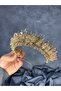 إكسسوار شعر بالحناء مطرز على شكل تاج العروس من نهر