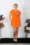 Fashion Line Women's Cotton Combed Short Sleeve Buttoned Orange Tunic Nightgown 13109 - 6