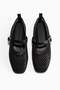 Perforated Mary Jane ballet pumps