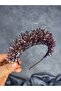 إكسسوار شعر بالحناء مطرز على شكل تاج العروس من نهر - 3