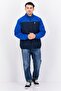 Men Colorblock Wind Breaker Jacket, Navy Blue - 4