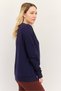 Women Sportswear Fit Long Sleeves Outdoor Sweatshirt, Navy - 4