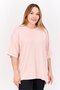 Women Round Neck Short Sleeves Embroidered Logo T-Shirt, Pink