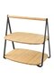 Fullspäckad 2-tier Bamboo Serving Tray With Handle – Compact, Durable & Easy To Carry, 28x20 Cm