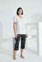 Bamboo Soft Fabric Short Sleeve Capri Suit 71040