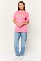 Women Crew Neck Short Sleeves Graphic Print T-Shirt, Pink - 2