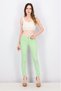 Women Belt Loops Curve Skinny Jeans, Green - 4