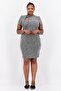 Women Textured Mini Dress, Grey - 4