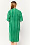 Women Split Neck Rib Cardigan, Green - 4
