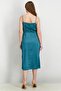 Women Plain Sleeveless Midi Dress, Industrial Green - 3
