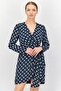Women Polka Dots Wrap Dress, Navy