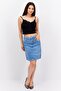 Women Washed Denim Mini Skirt, Blue - 4