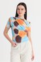 Yellow Patterned Gathered Sandy Blouse 12303