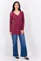 Women V Neck Long Sleeve Animal Print Tunic Top, Multicolor - 4